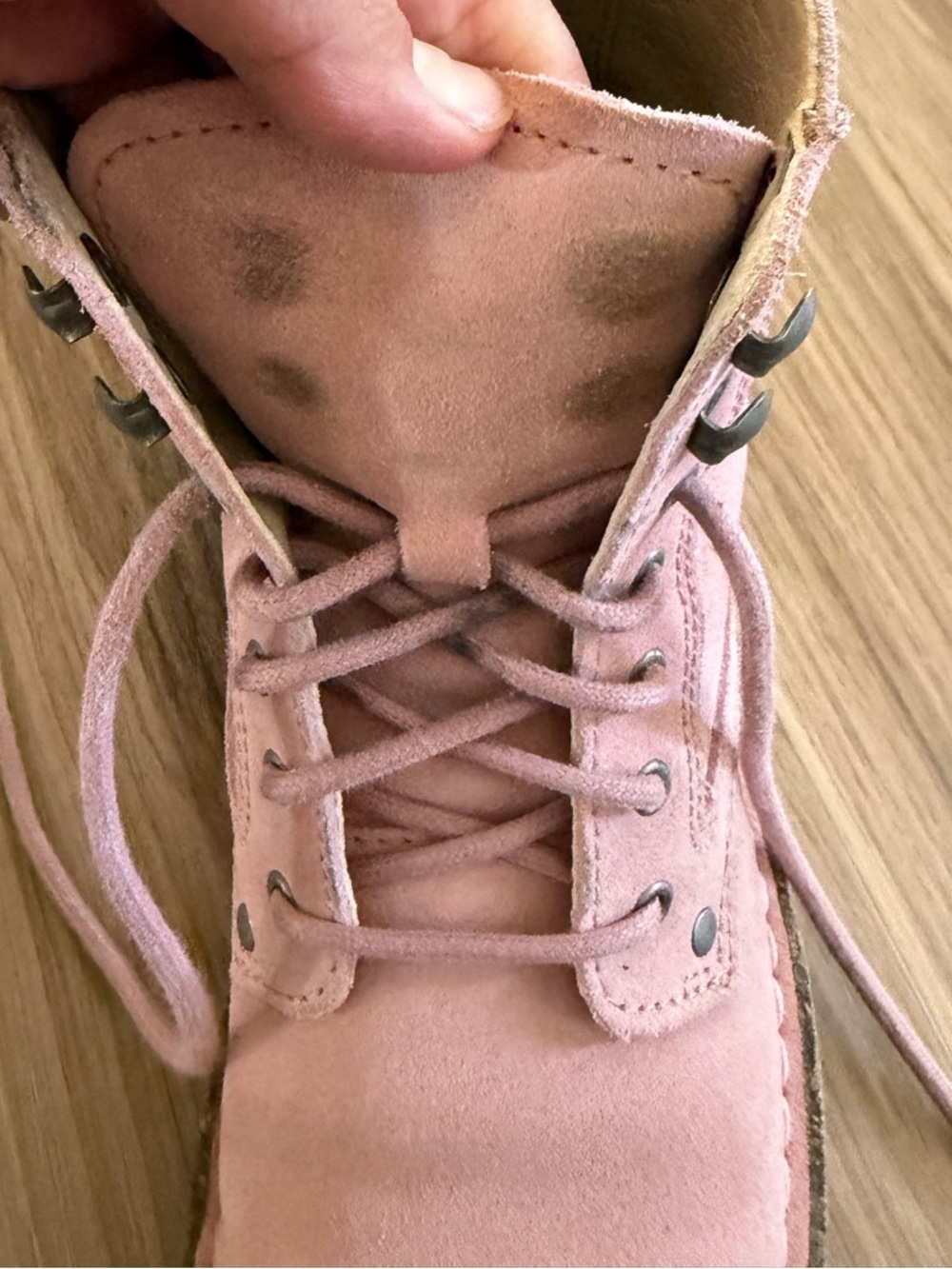 RARE Birkenstock Bryson Lace-Up Combat Boots in Soft Pink Suede 38 - Picture 9 of 10